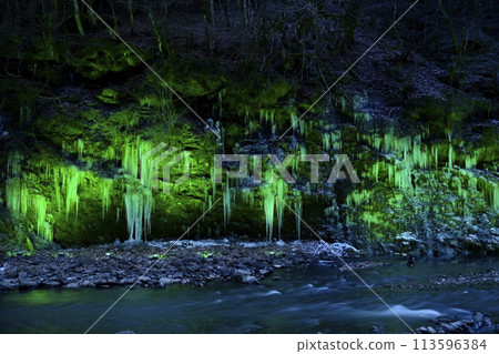 Illumination of the Misotsuchi Icicles in the Otaki area of Chichibu City Illumination of the Misotsuchi Icicles in the Otaki area of Chichibu City 113596384
