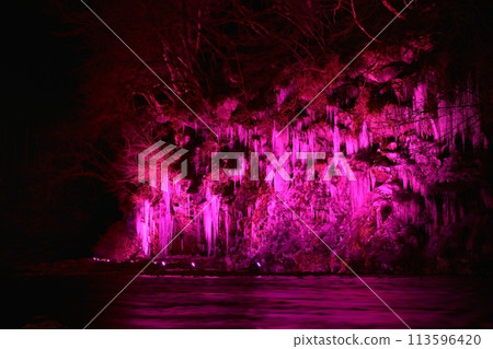 Illumination of the Misotsuchi Icicles in the Otaki area of Chichibu City Illumination of the Misotsuchi Icicles in the Otaki area of Chichibu City 113596420
