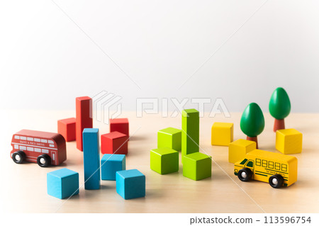 Building blocks and bus Building blocks and bus 113596754