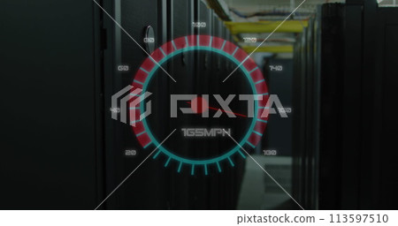 Image of speedometer over server room Image of speedometer over server room 113597510