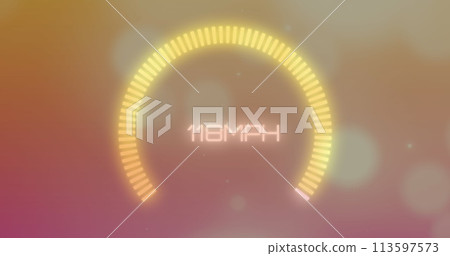Image of speedometer over colorful background 113597573