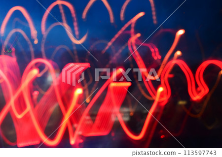 abstract light of car on road with accident in the night, blurred background abstract light of car on road with accident in the night, blurred background 113597743