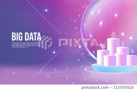 The abstract background of metaverse and big data 113597820
