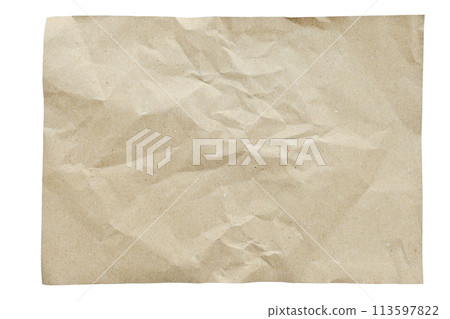 blank brown paper texture isolated on white background, old page for craft design 113597822
