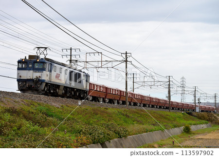 EF641034 limestone transport train running on the Tokaido Line 113597902