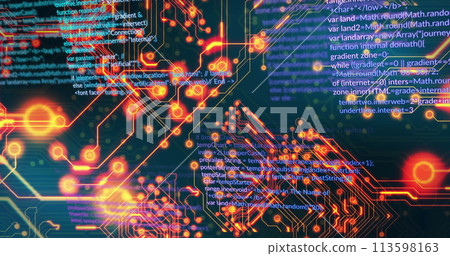 Image of data processing over black background 113598163