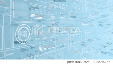 Image of data processing over white background 113598266