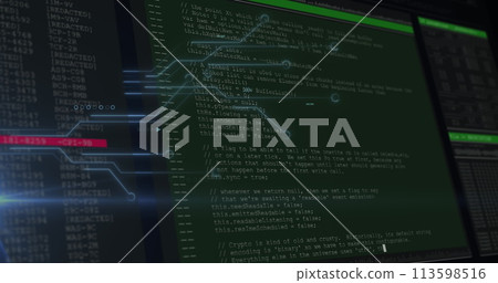 Image of data processing over black background 113598516