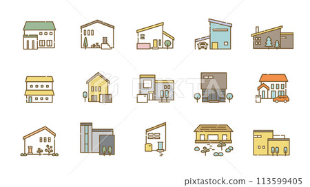 House building icon set 113599405