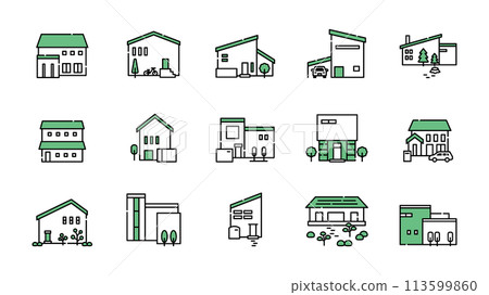 House building icon set House building icon set 113599860