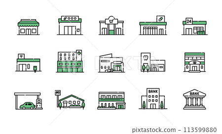 商店商店建築建築圖示集 113599880