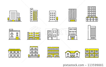 建築公司公寓建築圖示集 113599881