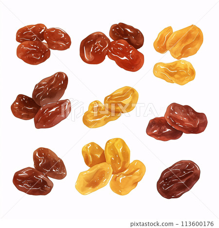 Raisins watercolor illustration 113600176