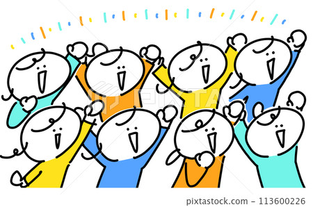 Smiling and enthusiastic women at concerts and sports events Smiling and enthusiastic women at concerts and sports events 113600226