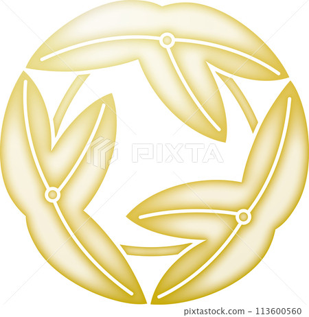 Family crest: Three-leaf iris [gold] 113600560