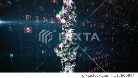 Image of dna, firewall and scanning over navy background Image of dna, firewall and scanning over navy background 113600934