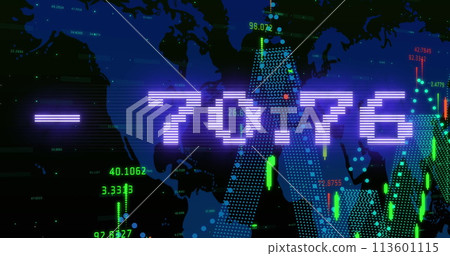 Image of data processing over black background Image of data processing over black background 113601115