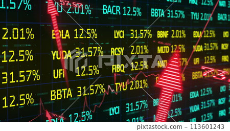 Image of data processing over black background Image of data processing over black background 113601243