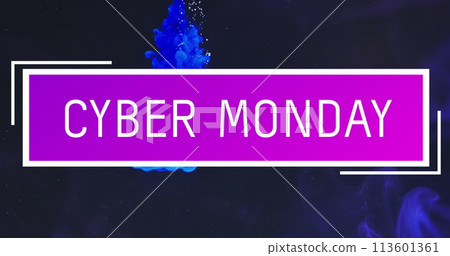 Image of cyber monday text and smoke trail on black background Image of cyber monday text and smoke trail on black background 113601361