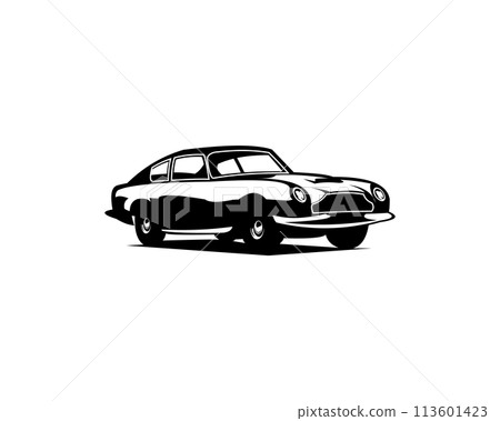 1964 aston martin car silhouette logo concept emblem isolated 1964 aston martin car silhouette logo concept emblem isolated 113601423