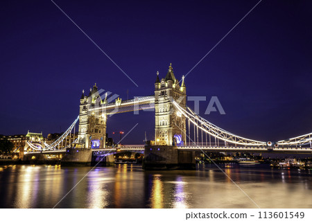 London Tower Bridge by river thames in London, england, UK Twilight, London UK. 113601549