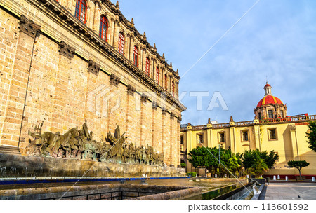 Frieze of the Founders on the exterior of Teatro Degollado in Guadalajara, Mexico 113601592