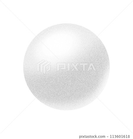 Grainy gradient sphere with noise effect. Vector stipple planet with shadow like spray isolated on white background. Halftone abstract 3d dusty ball. Vintage grunge graphic circle. 113601618