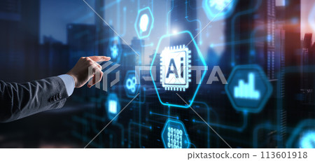 AI Artificial Intelligence concept. Technology learning AI Artificial Intelligence concept. Technology learning 113601918