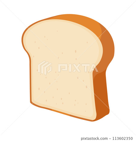 Food bread sliced toast cartoon vector isolated illustration 113602350