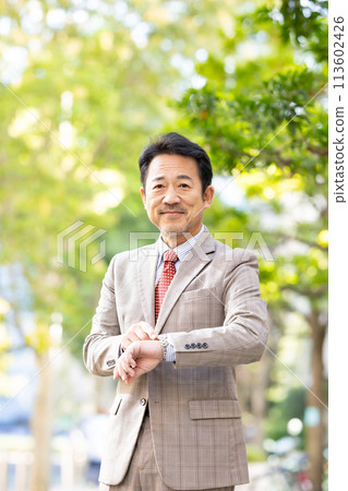 商人新鮮綠色肖像 113602426