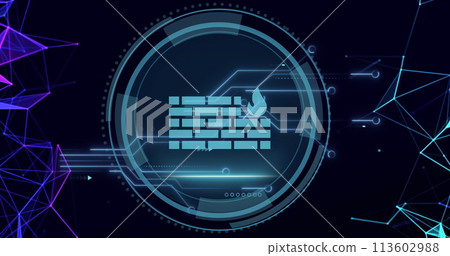 Image of medical data processing over dark background 113602988