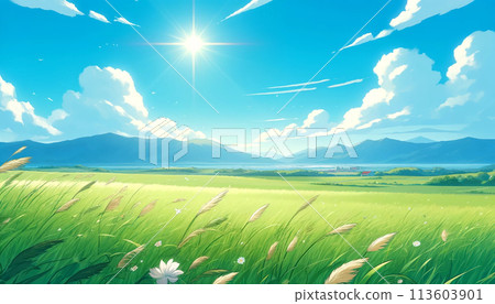 Sun and mountains hidden by clouds 113603901