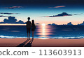 Couple watching the sunset 113603913