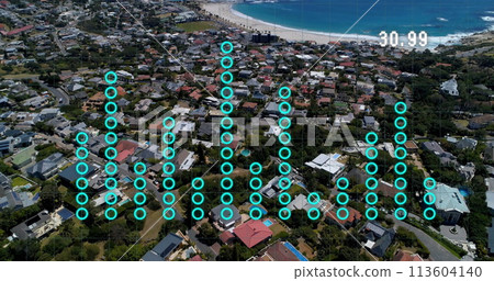 Image of financial graphs over cityscape Image of financial graphs over cityscape 113604140