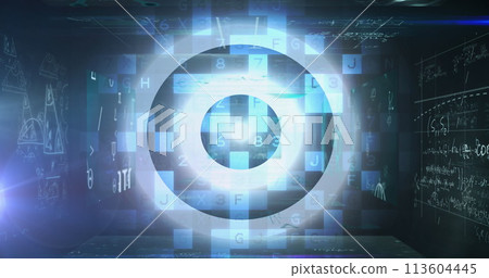 Image of scope scanning and scientific data processing on screens Image of scope scanning and scientific data processing on screens 113604445