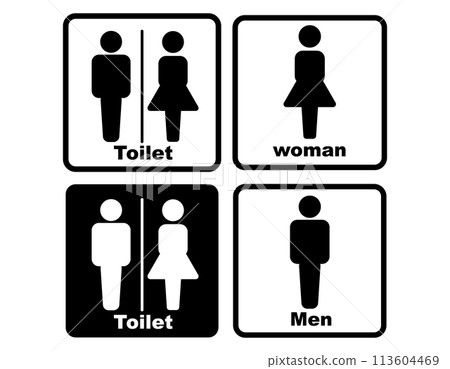 Toilet icon male and female male female black and white 1 Toilet icon male and female male female black and white 1 113604469