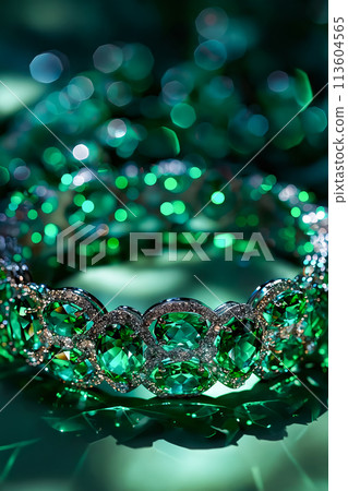 Green diamond bracelet with sparkles Green diamond bracelet with sparkles 113604565