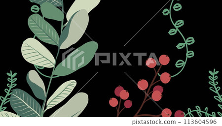 Image of plants growing on black background 113604596