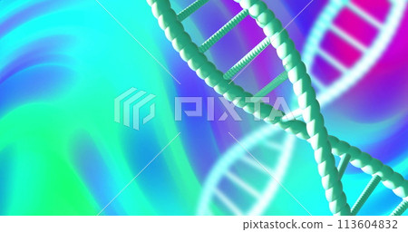 Image of dna strands on colourful background Image of dna strands on colourful background 113604832