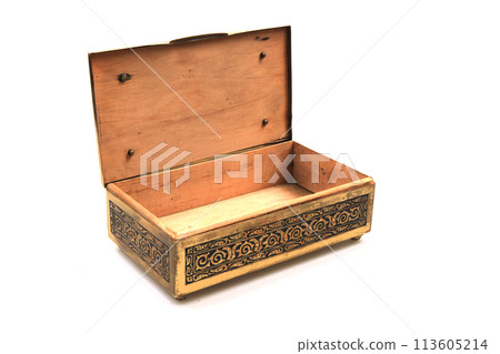 old wood and metal vintage case 113605214