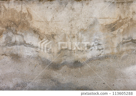 Old water damaged plaster wall surface - full-frame background and texture 113605288