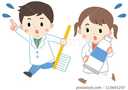 拿著牙刷跑步的孩子插畫 拿著牙刷跑步的孩子插畫 113605297