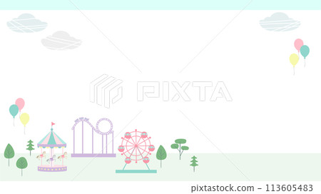 Stylish amusement park background illustration material Stylish amusement park background illustration material 113605483