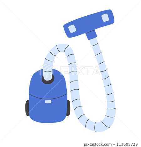 Vector illustration of a vacuum cleaner isolated on a white background. Vacuum cleaner in flat style. 113605729