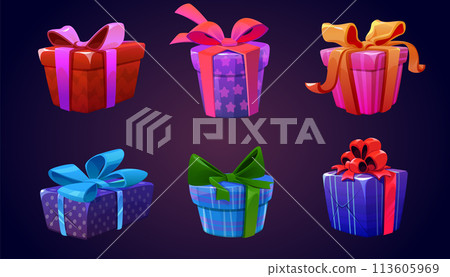 Game gift box icon. Ui birthday present cartoon Game gift box icon. Ui birthday present cartoon 113605969