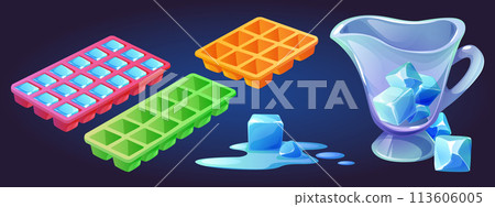 Plastic tray for ice cube making 113606005