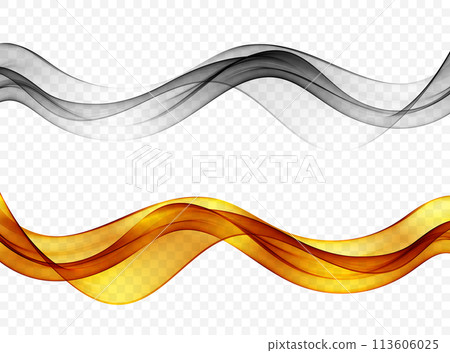 Set of transparent waves. Gold and silver wave. Abstract wave background. Set of transparent waves. Gold and silver wave. Abstract wave background. 113606025