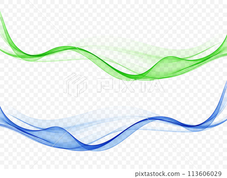 Abstract flow of wavy lines in blue and green. Transparent wave,design element. Abstract flow of wavy lines in blue and green. Transparent wave,design element. 113606029