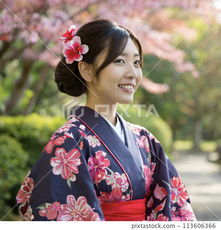 Japanese woman in kimono 113606366