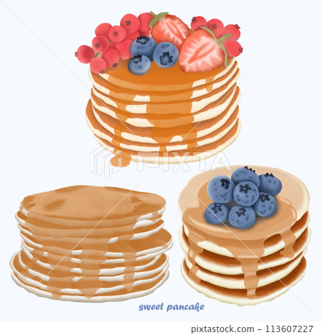 Cute Watercolor Pancake Clip Art - Download Breakfast Illustration Cute Watercolor Pancake Clip Art - Download Breakfast Illustration 113607227